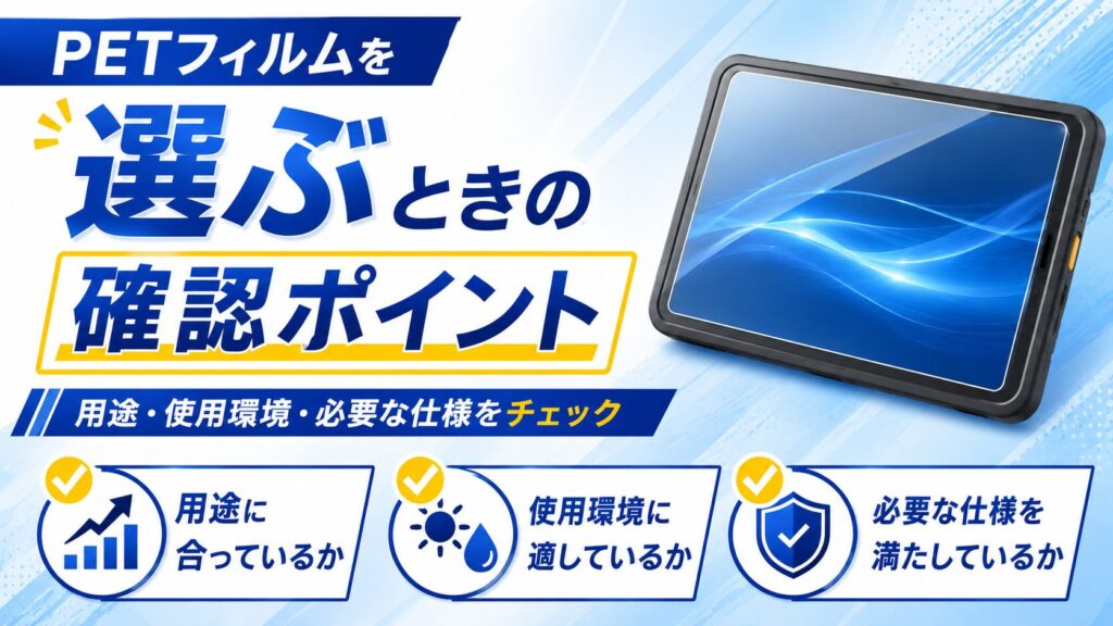 PETフィルムの厚みの選び方