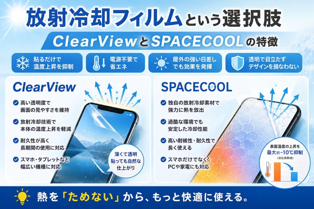 背面フィルムは熱対策になる?ClearViewとSPACECOOLの特徴