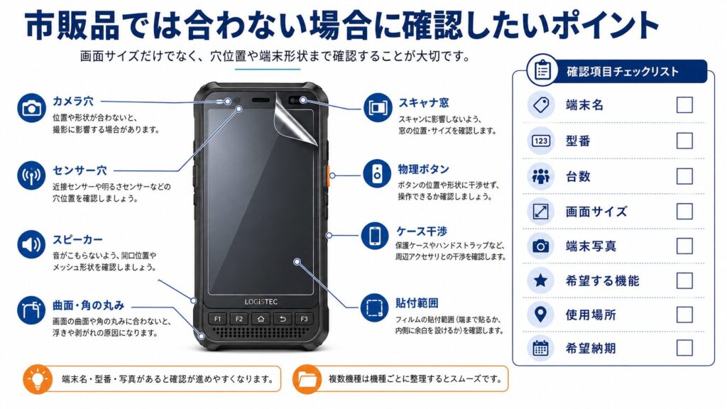 市販品では合わない場合に確認したいポイント
