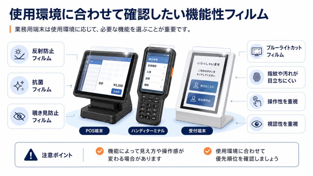 使用環境に合わせて確認したい機能性フィルム