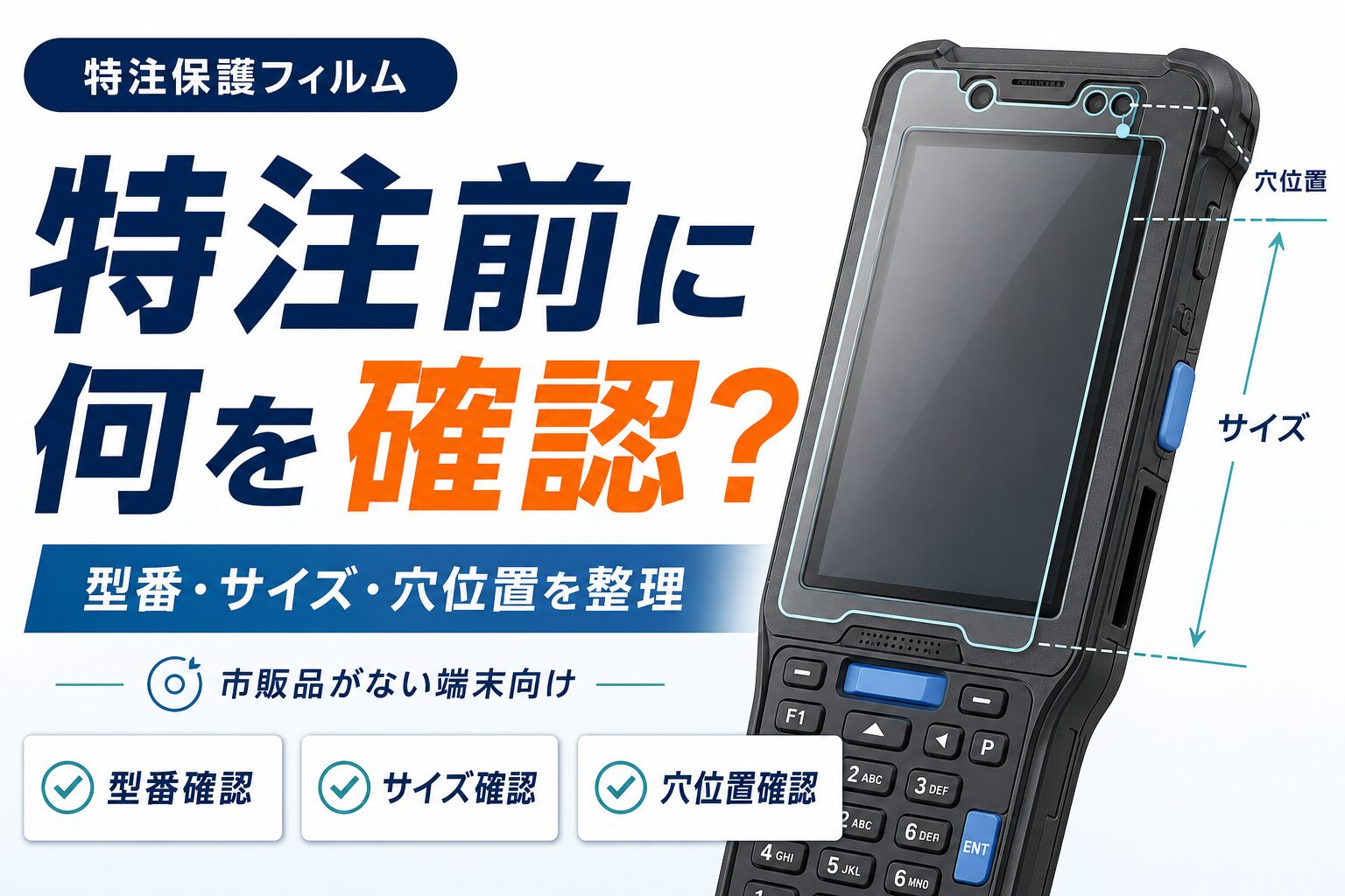 市販品がない端末の保護フィルムを特注する前に確認すること｜型番・サイズ・穴位置の整理方法