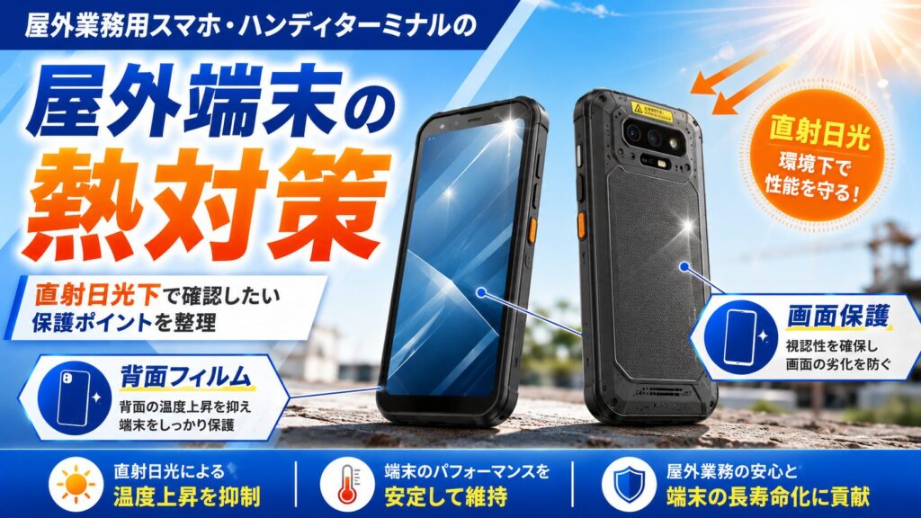 屋外業務用スマホ・ハンディターミナルの熱対策｜直射日光下で確認したい背面フィルムと画面保護