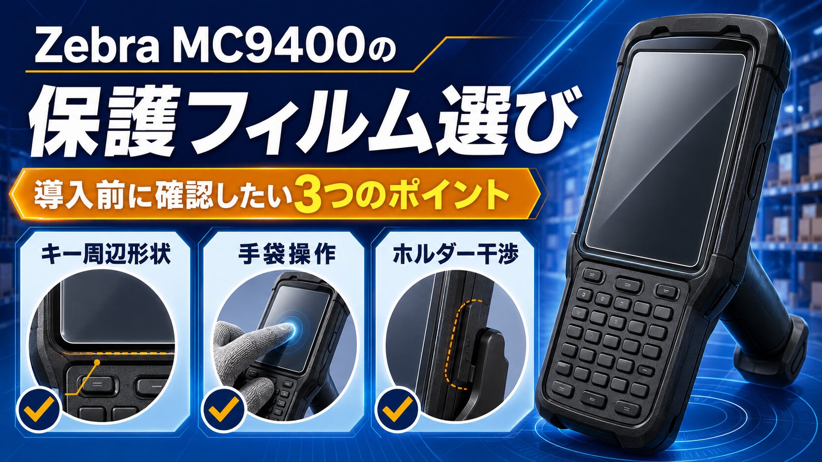 Zebra MC9400の保護フィルム選び｜キー周辺形状・手袋操作・ホルダー干渉を確認