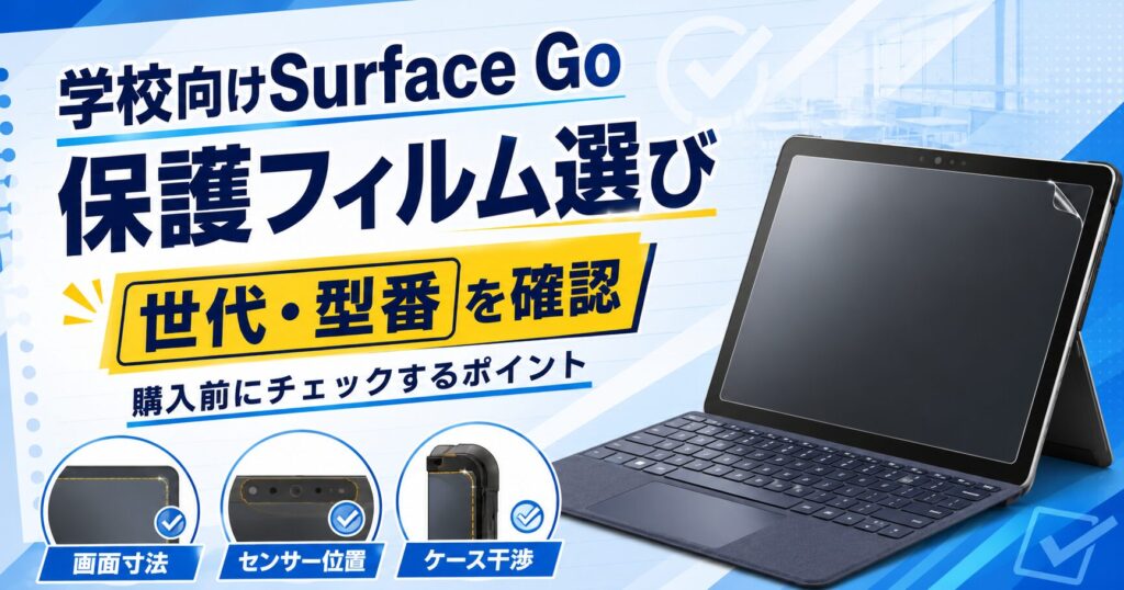 学校向けSurface Goの保護フィルム選び｜世代・型番の確認点