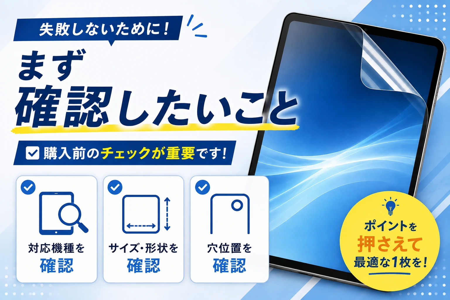 保護フィルム購入前にまず確認したいことを紹介する画像