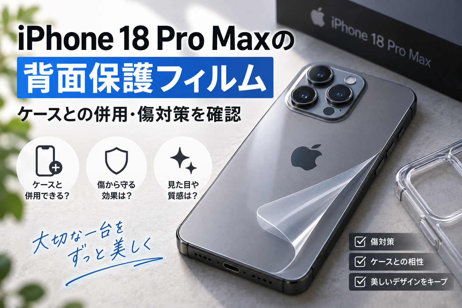 iPhone 18 Pro Maxの背面保護フィルム｜ケースとの併用・傷対策を確認