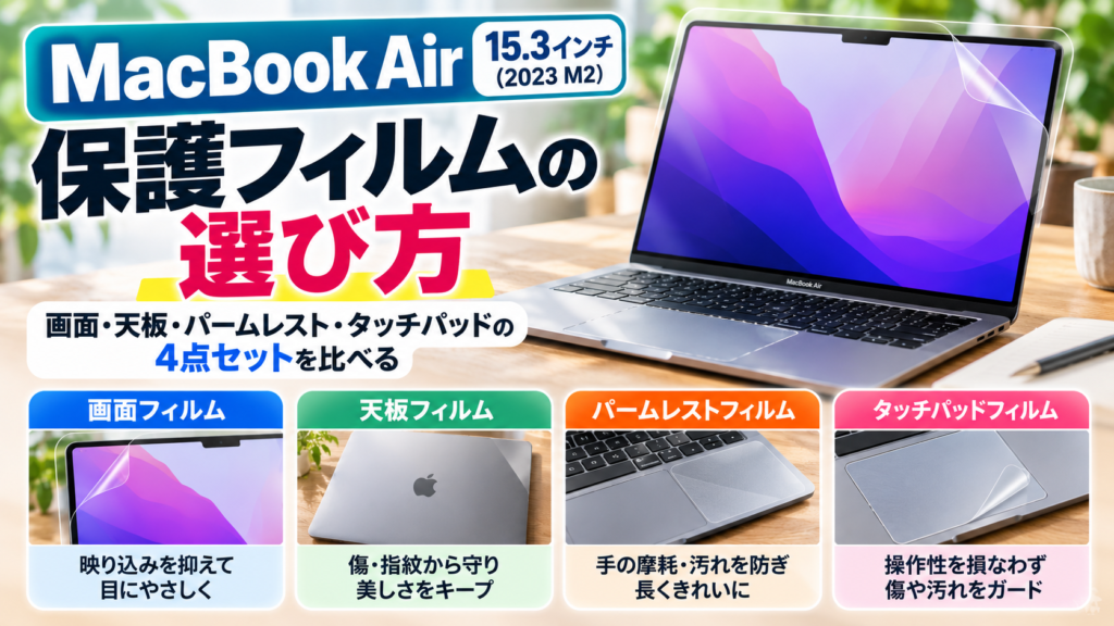 MacBook Air保護フィルム4点比較