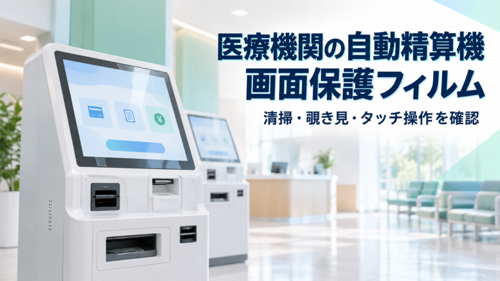医療機関の自動精算機に合う画面保護フィルム｜清掃・覗き見・タッチ操作で確認したいこと